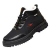 Nueva colección de invierno: zapatos/botas de nieve de algodón para hombre, de caña alta, forrados de felpa, con suela gruesa, antideslizantes, cálidos e impermeables
