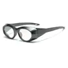 Gafas de Sol Plateadas Y2K Marco Pequeño Marco Grueso Borde Grueso Estilo Sexy del Milenio Forma Cóncava Futurista para Mujer