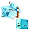 Kit Criativo Cabo de Dados Carga Super Rápida 6A Foguete Compatível com Apple 16, Android, Huawei Honor 60, Xiaomi, VIVO