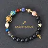 Venta Caliente de AliExpress Pulsera de Ocho Planetas Doce Constelaciones Pulsera de Piedra Mate con Cuentas Pulsera de Planeta 12 Constelaciones