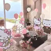 Fondo de Pared de Globos Románticos de Hello Kitty Tema de Hello Kitty Propuesta Ambiente del Día de San Valentín Chino en Interiores Diseño Personalizado Kt