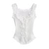Camisola de punto con encaje y costuras de estilo dulce picante europeo y americano transfronterizo para mujer, top base interior de estilo extranjero