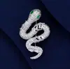 Broche de Serpiente de Cristal con Diamantes Completos de Lujo Ligero, Broche Exquisito y Versátil con Forma de Serpiente de Gama Alta para Mujer, Accesorios de Pines de Diseño de Nicho