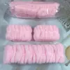 Faixa de Punho de Flanela para Lavar o Rosto Macaron Cor Sólida Absorvente de Água Suor Faixa de Punho para Lavar o Rosto Maquiagem Faixa de Cabelo Acessórios de Cabelo