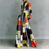 Colección Otoño 202: Nueva Moda Femenina Europea y Americana, Vestido Largo de Gama Alta, Vestido Estampado Casual de Corte Holgado Estilo Francés