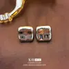 Pendientes Cuadrados Pequeños y Sencillos de Plata Estilo Coreano Exquisitos Geométricos Pendientes de Estilo Genial Modernos Versátiles Pendientes de Viaje para Mujer