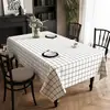Toalha de Mesa Xadrez Retrô Lavável à Prova d'Água à Prova de Óleo 2025 Luxo Leve Ambiente de Alto Padrão Pano de Proteção de Mesa