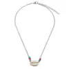 Colar de Concha Estilo Étnico Simples Transfronteiriço Europeu e Americano para Mulheres Personalizado Versátil Contraste de Cores Bege Colar Artesanal