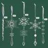 Novo Pingente de Decoração de Natal Haobei Pingente de Gota de Gelo Acrílico Floco de Neve Transparente 10 Peças Pingente de Barra de Gelo