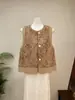 Chaleco retro de terciopelo de estilo chino nuevo Zhi Li con cuello redondo reducido, moda versátil de otoño 2026 para mujer