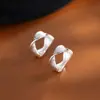 Pendientes de Plata Pura S999 con Textura Envuelta para Niñas, Pendientes de Diseño de Nicho Estilo Lujo Accesible, Pendientes Elegantes de Moda Personalizados