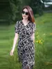 Vestido Floral Feminino Elegante, Novo Estilo Verão 2026 com Decote em V, Vestido Elegante e Emagrecedor Que Esconde a Barriga