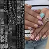 FULL BEAUTY Nueva Placa de Estampado para Uñas Transfronteriza con Diseños de Puntos, Estilo Francés, Estrellas y Hojas de Arce