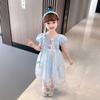 Vestido de Princesa Frozen para Niñas Vestido de Verano de Estilo Occidental Vestido de Aisha de Manga Corta Vestido de Verano Vestido de Pontón de Aisha Moderno