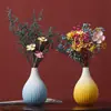 Espiga de Trigo Flor Seca Gipsofila Buquê Arranjo de Flores para Sala de Estar Vaso Pequeno de Cerâmica Estilo Ins Ornamento de Decoração para Gabinete de TV de Mesa