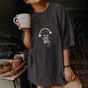 Camiseta feminina de manga curta verão manga curta feminina tamanho europeu camiseta vintage estampada tamanho europeu camiseta de caveira