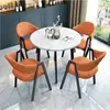 Conjunto de mesa e cadeiras para negociação loja comercial recepção reunião mesa redonda pequena área de descanso simples casual uma mesa quatro cadeiras mesa de jantar