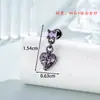 Iris Morado Corazón Sagrado Cruz Amor Colgante Broche Recto Arete de Lóbulo Varilla de Aleación de Titanio Joyería para Perforación de Cartílago