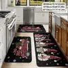 Felpudo de decoración navideña transfronterizo, alfombrilla de cocina de terciopelo de cristal, absorbente de agua y aceite, antimanchas, alfombra de fácil cuidado