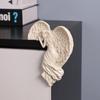 Decoração de resina de anjo de redenção retrô estilo europeu para moldura de porta de casa, moldura de foto, pingente de canto de mesa, asa de anjo, decoração de canto de armário