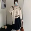 Conjunto de Duas Peças Suéter Cachecol Color Block Estilo Coreano para Mulheres Outono Inverno Novo Tamanho Plus Moda Tendência Rejuvenescedor Temperamento Emagrecedor Malha