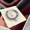 Encantamiento PúrpuraOriginal Natural Onírico Amatista Cola de Pez Pulsera de Cristal Temperamento Suave Versátil Exquisito para Mujer