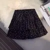 Falda de Lunares para Mujer 2026 Nuevo Estilo de Verano para Chicas de Tallas Grandes Falda Plisada de Cintura Alta en Línea A Falda Corta Negra Abullonada Tipo Pastel
