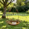 Nuevo producto transfronterizo: Comedero para pájaros con forma de corazón de hierro forjado retro europeo y americano con cadena colgante, bandeja de alimentación para pájaros para jardín exterior