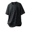 Camiseta de Verano para Hombre, Cuello Redondo, Estilo Casual, Manga Corta, Ligera, Transpirable, Holgada, Moderna, Color Sólido, Estampado con Pequeño Diseño, Top
