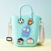 Monedero de silicona con forma de cueva cuadrada para niños, bolso cruzado para caminar, divertido y bonito bolso de silicona para cambio.