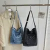 Bolso tote de mezclilla de gran capacidad transfronterizo para mujer, nuevo 2026, casual, versátil, elegante, de hombro y cruzado