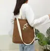 Bolso de Hombro de Lona para Mujer con Pana de Margarita Estilo Estudiante de Arte Bolsa de Maquillaje Bolso Cruzado Casual Estilo Universitario Bolsa de Compras