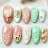 Unhas Postiças Elegantes Gatinho Outono e Inverno, Populares no Xiaohongshu e Douyin, Conjunto de 10 Peças de Unhas Postiças Feitas à Mão, Atacado