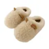 Invierno Nuevo Estilo Lindas de Moda para Mujer Pantuflas de Algodón Hogar Interior Cálidas Cómodas Simples Versátiles Pantuflas de Piel