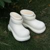 Botas de Chuva Universais Quatro Estações Femininas Moda de Alto Nível Casual ao Ar Livre Impermeáveis Solado Grosso Botas de Chuva Feias Fofas Bico Redondo Sapatos de Água Fofos