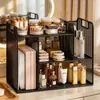Caja organizadora de cosméticos, un estante de almacenamiento de escritorio elegante y lujoso, un estante de almacenamiento de gran capacidad y multicapa para productos de cuidado de la piel, perfecto para un tocador