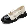Zapatos Mary Jane de Cuero para Mujer 2025 Nuevo Estilo Retro Puntera Redonda Suela Gruesa Tacón Medio Sin Cordones en Tallas Pequeñas