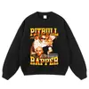 Sudadera con capucha holgada de algodón puro con estampado de diseño, marca de tendencia de alta costura, talla extragrande, cuello redondo, sudadera con capucha tipo flor frita
