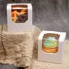 Caixa para Bolo de Sobremesa Estilo Francês, Transparente Descartável 2/ 3 polegadas Caixa de Embalagem para Mousse, Mini Caixa com Janela de Maçã para Levar