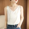 Camisola Popular Transfronteriza para Mujer, Cuello Redondo, Color Sólido, Manga Corta, Corte Holgado, Camiseta Básica Adelgazante, Top sin Mangas para Verano