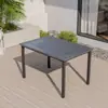 Mesas y Sillas de Madera Anticorrosiva para Exterior, Juego de Tres Piezas de Balcón de Hierro Forjado para Jardín de Patio, Mesas y Sillas de Ocio para Exterior