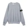 Sudadera casual de manga larga con insignia de cuello redondo STONE de alta calidad transfronteriza, unisex, versión auténtica de peso pesado de isla