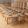Escritorio de biblioteca, mesa de lectura, uso doméstico, adecuado para salas de estar, mesa larga grande, escritorio de estudio para dos personas, mesa de estudio y entrenamiento para estudiantes