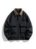 Chaqueta Americana de Primavera y Otoño Abrigo para Hombre Primavera y Otoño Nuevo Holgado Solapas Manga Larga Casual Ropa de Trabajo Chaqueta de Estudiante para Hombre