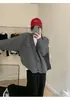 Casaco suéter casual de cor sólida estilo coreano, soltinho, com decote em V, novo design de outono, cardigã de tricô de abotoamento simples para mulheres