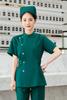 Traje de enfermera de manga larga y manga corta, color verde oscuro, para mujer, para sala de operaciones, de emergencia