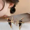 Brincos Criativos Personalizados de Borboleta Líquida Leve Luxo Elegante Brilhante Diamante Novos Populares Brincos Quentes Agulha de Prata S925