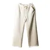 Calça Wide Leg Feminina, Calça Grossa com Forro de Lã para Inverno, Estilo Coreano 2024, Emagrecedora, Simples de Barra Reta, Cintura Alta, Caimento Fluido Casual