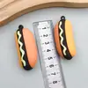 Adornos Creativos de Comida Simulada Juguetes de Hamburguesa, Papas Fritas, Pizza, Hot Dog de Goma Suave de PVC Llavero DIY Colgante para Bolsa