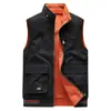 Chaleco Reversible 9860 para Hombre Algodón Puro Bolsillos Múltiples Primavera y Otoño Chaleco Fotografía al Aire Libre Chaleco Talla Grande para Hombre